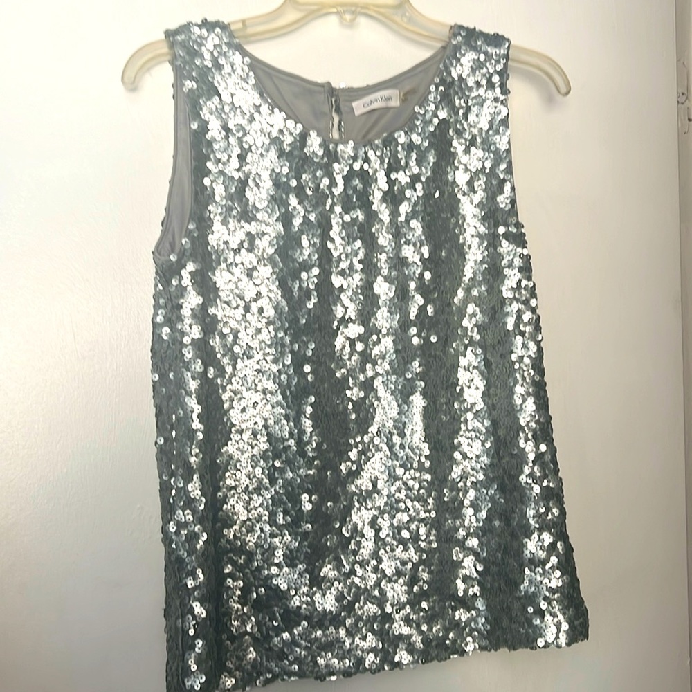Silver Sequin Top
